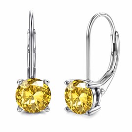 Blahanna Moissanite Earrings,1.0ct-2.0ct D Color Brilliant Round Cut Earrings Sterling Silver Dangle Earring Moissanite Leverback Drop birthstone9