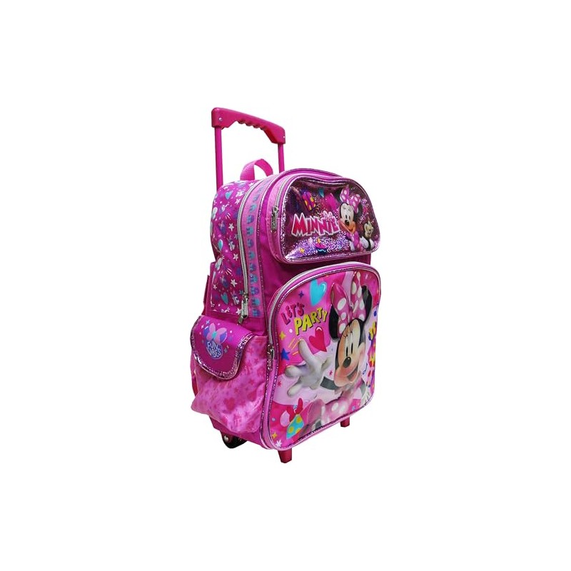 Ruz Minnie Mouse 16" Large Rolling School Backpack Girls Book