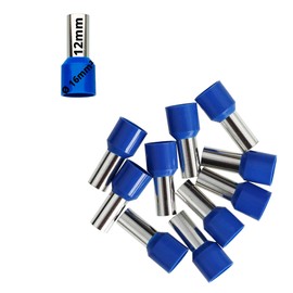Afeld Elektro Wire End Ferrules 16 mm² Blue Insulated Sleeve Length 12 mm Total Length 22.2 mm Pack of 10 for Fine and Fine-Wire Conductors