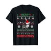 Funny Merry Ugly Christmas Sweater French Bulldog Santa Hat T-Shirt