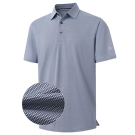 M MAELREG Mens Golf Shirts Short Sleeve Jacquard Casual Performance Moisture Wicking Collared Polo Shirts for Men Navy