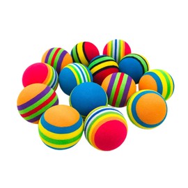 Pet Show - 15 Bolas interactivas de Juguete para Gatos de Interior, diseño de arcoíris, de Espuma Suave, para Perros pequeños, Cachorros, para Jugar con Cosas silenciosas