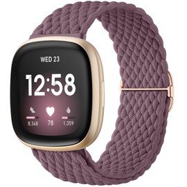 WJK Compatible with Fit bit Versa 4 Bands for Woman Men, Soft Nylon Wristbands Compatible with Sense 2 Bands