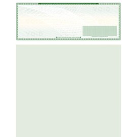 2000 Blank Check Stock - Art Deco on Top - Paper Weight #70 High Security Green Paper