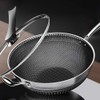 DYRABREST 13.5" Stainless Steel Honeycomb Wok - Kitchenware Wok with