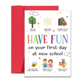 Raddimelo Back to School, First Day of School Card, Back to School Supplies for Daughter Son, 1st Day of School Cards, Cute Welcome Back to School Sign, New School Gifts Tag