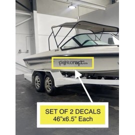 Malibu Flightcraft By Malibu Boat 46” Black Decals Vinyl Replacement Stickers - Set 2