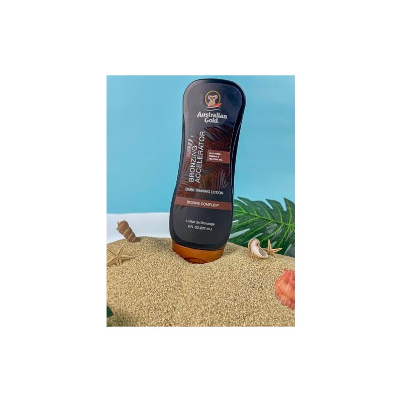 Australian Gold Dark Tanning Accelerator Lotion With Bronzer, 8 Ounce