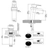 BWE Waterfall Bathroom Faucet Brushed Nickel with Pop Up Drain