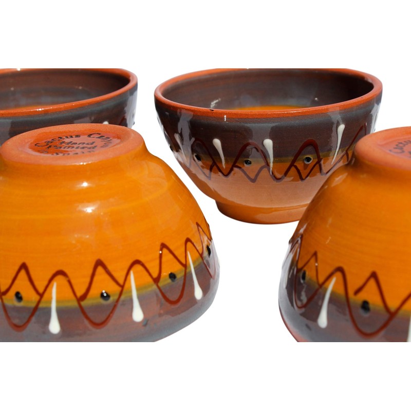 Cactus Canyon Ceramics Spanish Terracotta 5-Piece Small Salsa Bowl Set