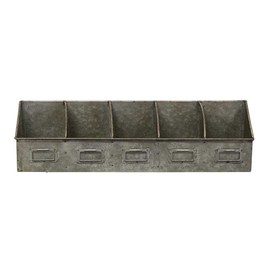 CWI Gifts Galvanized Divided Organizer, Gunmetal