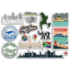 A5 Sticker Sheet Cape Town Landmarks Vinyl Stickers - South Africa Beach Airport Stamps Skyline Flag Travel Holiday Scrapbooking City Luggage #79108