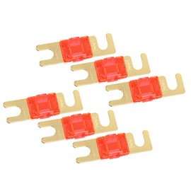VekAuto 6 Pcs AFS Mini ANL Fuse, 200A Car Audio Fuse Universal for Car Metal Plastic Red Gold Tone