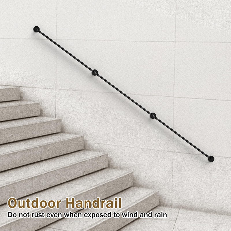 DAMEING 4FT Heavy Duty Stair Handrail, Galvanized Metal Pipe Hand