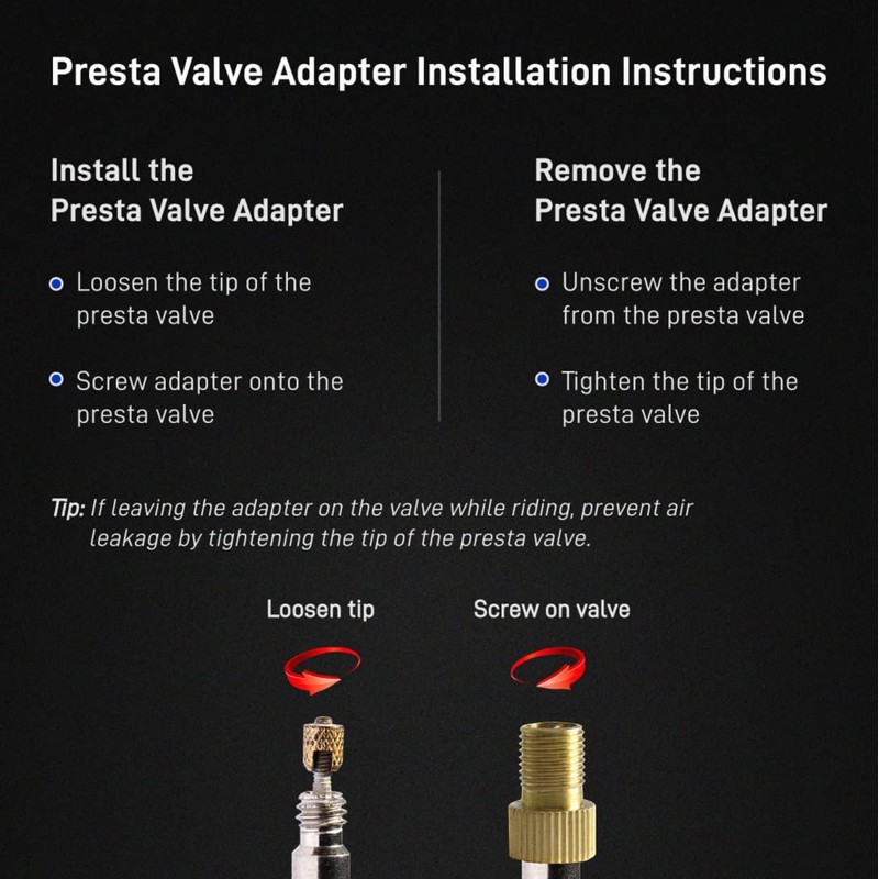 Bike Bits Presta Valve Adapter - Convert Presta to Schrader