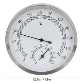 Atyhao 2 in 1 Stainless Steel Temperature Gauge,Indicator Steam Room Sauna Room Thermometer Hygrometer Thermo Indoor for Sauna Steam Room Bathroom Accessories