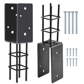 TPSHKE 2 Pack 4"x 4" Heavy Duty U-Shape Concrete Post Anchor, 5mm 6 Gauge Post Holder for Terrace Psot Base, Wood Gazebo, Fences, Deck Railings Wood£¨Inner Dia 3.5"x3.5"