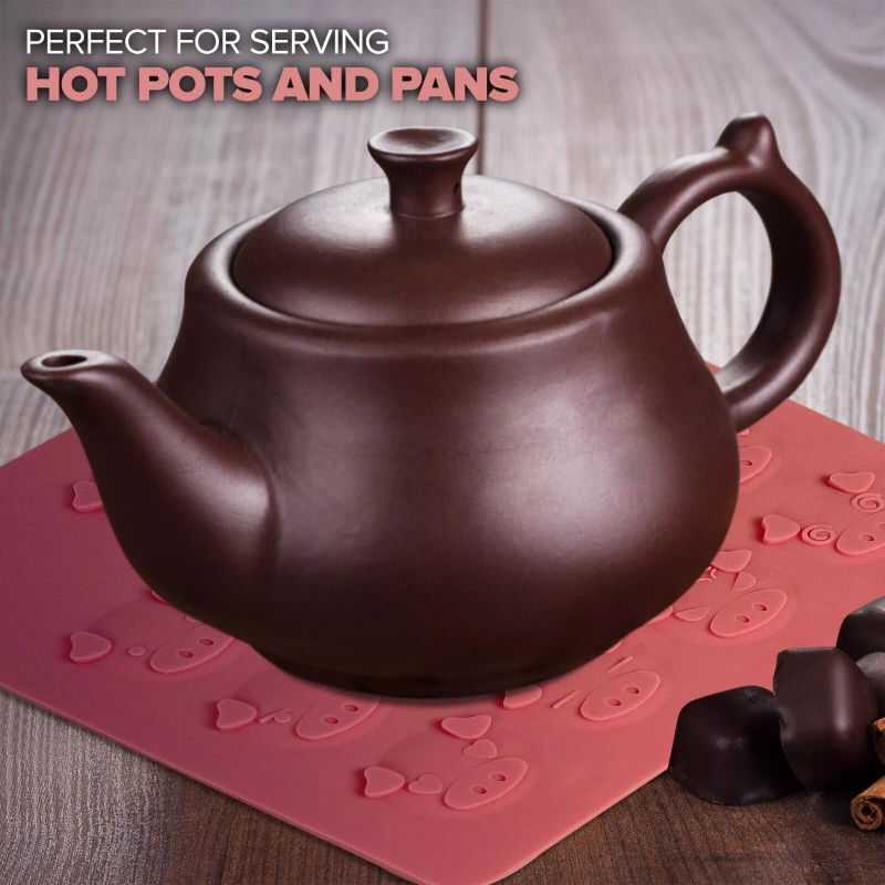 Exultimate Pig Trivet Silicone Mat Spoon Holder Heat Resistant Nonslip