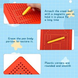 BLUESEABUY Magnetic Drawing Boards with Balls, Magnetic Pen, Pack of 2, Magnetic Drawing Board, Educational Toy Gift for Children from 3 Years, Gift, Stress-Free Car Ride