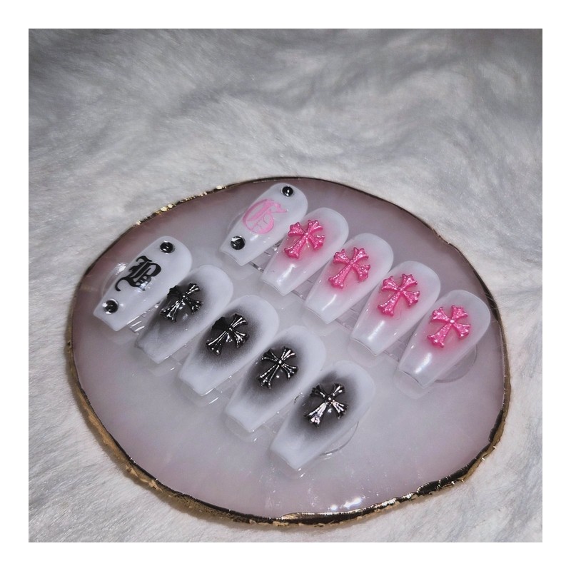 [Handmade nail tip] blushonme - long stiletto / [수제네일팁] blushonme