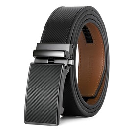 SKiporty Mens Belts Leather Ratchet Belt Adjustable for Jeans Dress Pant Brown