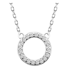 Sofia Milani - Women's Necklace 925 Silver - with Zirconia Stones - Circle Pendant - 50336