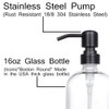 2 Pack Thick Clear Glass Pint Jar Soap Dispenser with
