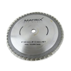MATRIX Replacement Saw Blade 160 mm, 12 mm, 48 Teeth, 1 mm, for Table Saw TST 1500-160 Duo Power