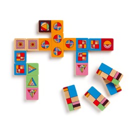 Galison Frank Lloyd Wright Domino Set – 28 Double Sided Colorful Geometric Patterned Wooden Domino Pieces