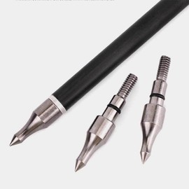 CHENGSHIZI 60 pcs Archery Arrow Tips and Throat Pin Nocks Set, 100 Grain Field Points (20pcs), 40 Pin Nocks(pin2, Suitable for 16-18 bowstrings), 5/16 inch Screw in Bullet Points for Recurve,Crossbow