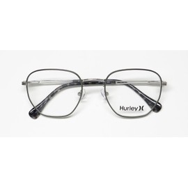 Hurley Hmo118 Laguna Full-Rim Durable Metal Contemporary Eyeglass Frame/Glasses [52-21-140, semi matte gunmetal/shiny silver]