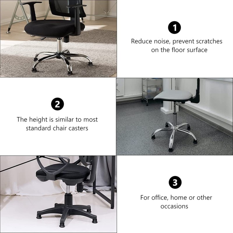 GIOVARA Pack of 5 Glide Castors for Office Chair Wheel