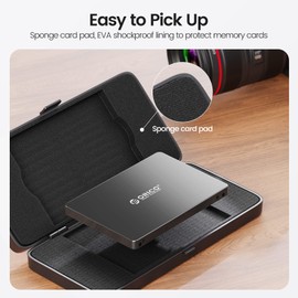 ORICO SD Card Holder, Water-Resistant SD Card Storage, Professional Anti-Shock Memory Card Carrying Case for 6 CF Card + 8 SD SDXC SDHC with Labels