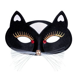 Widmann 64641 - Eye Mask Black Cat, Animal Mask, Masquerade Ball, Theme Party, Carnival