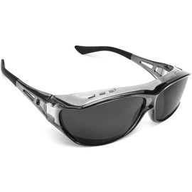 TINHAO Polarized Over Glasses, Over Sunglasses, Polarized Sunglasses, Over Glasses, Bending, Polarized Glasses, UV Protection, Blocks UV Rays, Reflective, Glaring Light, Driving, Golf, Fishing, Outdoors, Sports, Polarized Sunglasses, gray