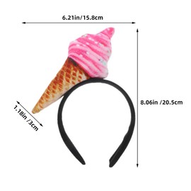 FRCOLOR Pack of 2 ice cream headband, funny ice cream cone hair accessory for costume parties, festivals and holidays, colourful headgear for women and fun hair decorations