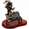 Solid Brass Amber Figurine of City Angel on bench with