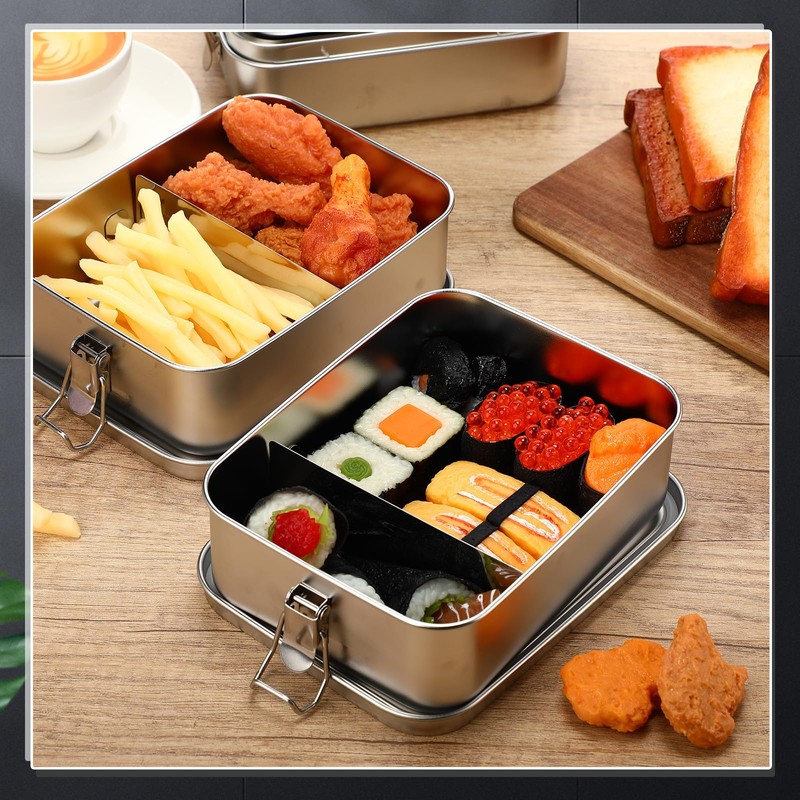 Umigy 8 Pcs Stainless Steel Food Containers 1200ml Metal Bento