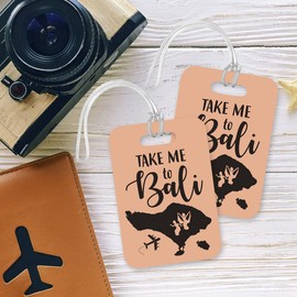 LT076 Take Me to Bali Novelty Funny Unique Designer Gift Glossy Plastic Suitcase Luggage Tag