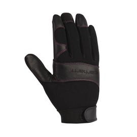 Carhartt Women's Dex II High Dexterity Work Glove with System 5 Palm and Knuckle Protection, Black Winter/White Rose Stitching, Medium