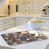 Mushroom with Snails Dish Drying Mat Absorbent Kitchen Pads for