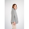 SAOL 100% Merino Wool Cable Knit Ladies Poncho Sweater (Grey)