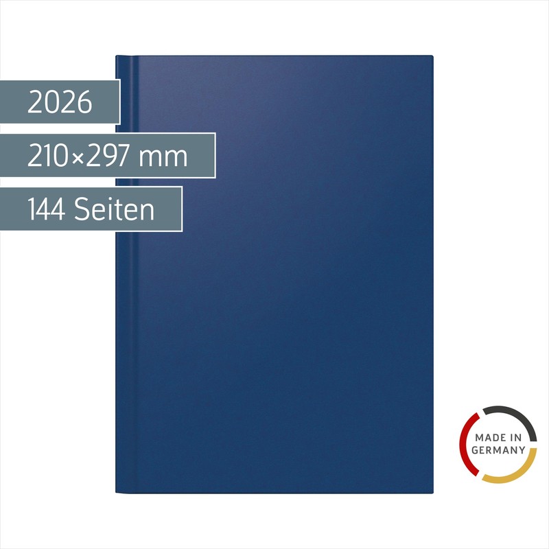 BRUNNEN Buchkalender Mod. 781 2026 | A4, Kunststoff, blau