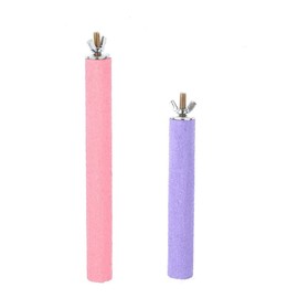 Bird Cage Perch Parrot Sand-Surface Stand 2Pack Grinding Wood Stick Platform Molar Toy Branch for Macaw African Greys Budgies Cockatoo Parakeet Cockatiel Conure Lovebirds