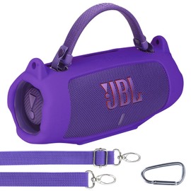 Lebakort Silicone Cover Compatible with JBL Charge 6 Portable Speaker (Purple Cover)