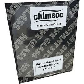 Chimsoc Replacement Stove Glass - Hunter Herald 5/6/7 (New) Double Door (218mm x 182mm Shaped)