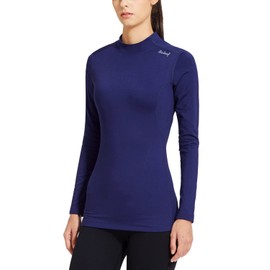 BALEAF Thermal Long Sleeve Tops Women Fleece Tops Workout Running Gear Clothes Winter Underwear Undershirts Base Layer Cold Weather Navy S