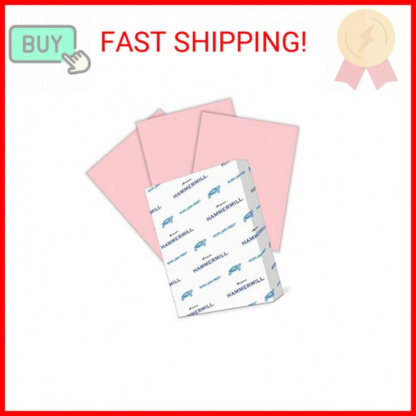 Hammermill Colored Paper, 20lb Pink Printer Paper, 8-1/2 x 11-