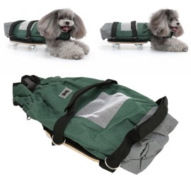Pet Wheelchair, Breathable Laminated Wood Panel Dog Walking Scooter with Oxford Outdoor Traction Bag for Paralyzed Pets M(Suitable for 4‑6kg/8.8‑13.2lb)