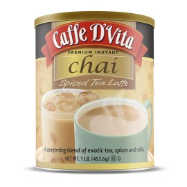 Caffe D Vita Spiced Chai Tea Latte Drink Concentrate 16 Ounce Pack